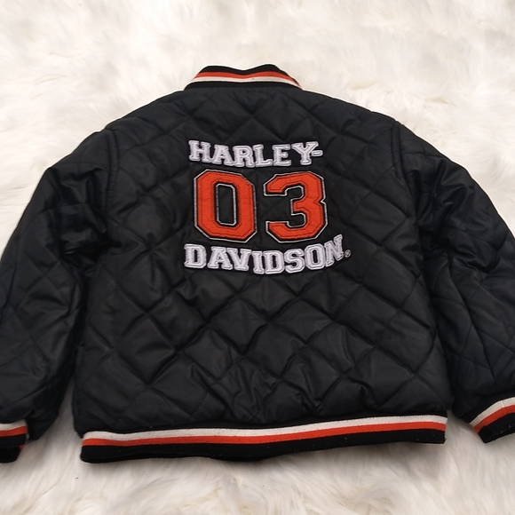 Harley Davidson Jacket coat Kids youth size 6 Reversible Wool Letterman winter - Picture 6 of 11